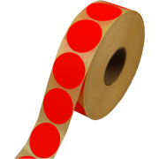 Prijssticker Ø35mm fluor rood 2000/rol 